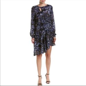 NWT Parker Asymmetrical Floral Wrap Long Sleeve Dress Size S